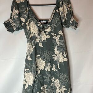 Mimi Chica Teal  Floral Tie-Front Mini Dress